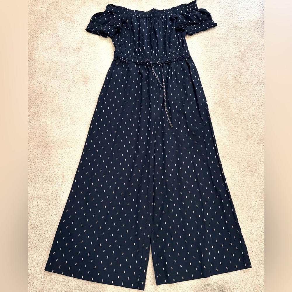Anthropologie Off Shoulder Findley Jumpsuit with Pockets